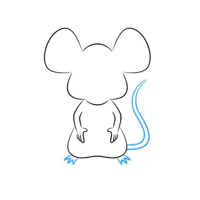 老鼠怎么画 涂色的卡通老鼠简笔画