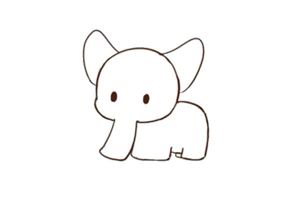 适合幼儿的大象简笔画