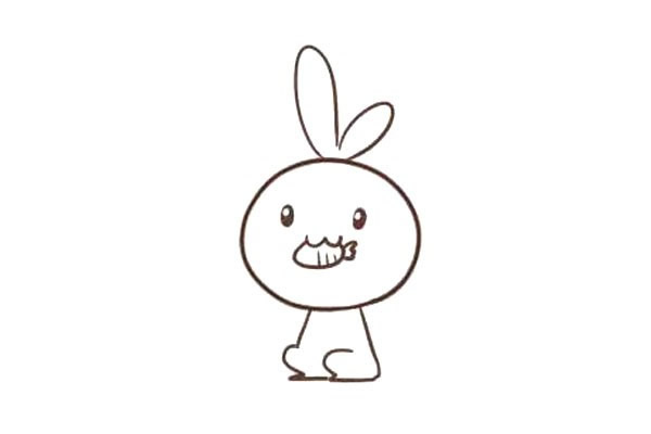 嘴里含着胡萝卜的小兔子简笔画