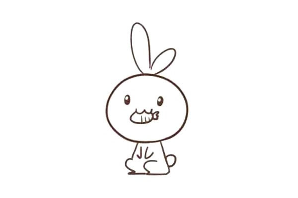 嘴里含着胡萝卜的小兔子简笔画