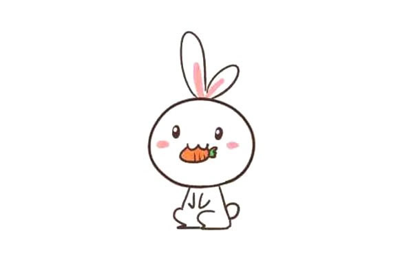 嘴里含着胡萝卜的小兔子简笔画