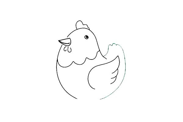 母鸡怎么画 涂色的母鸡简笔画
