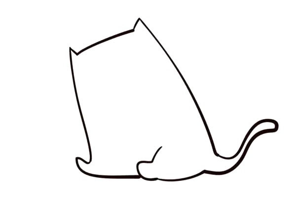 正在钓鱼的小猫咪简笔画步骤
