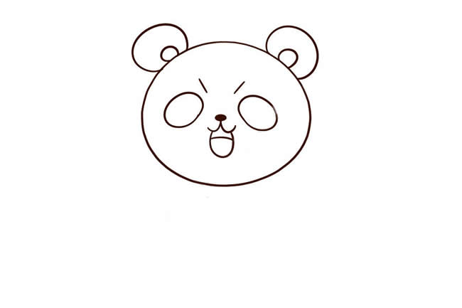 去上学的卡通熊猫简笔画教程