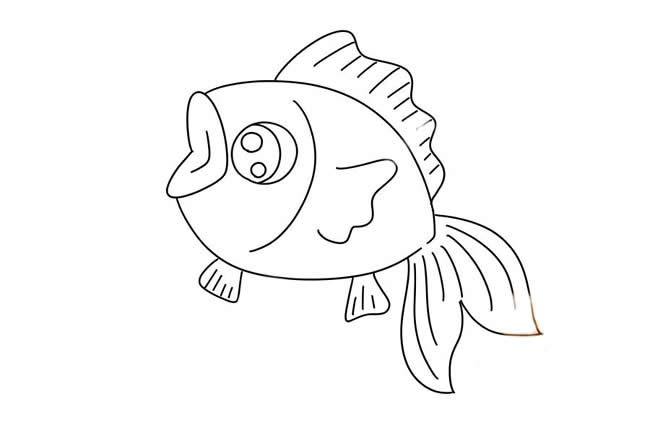 可爱漂亮的粉色小鱼简笔画