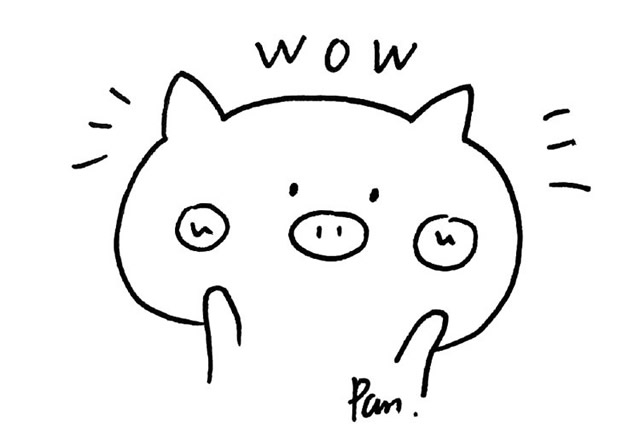 一组可爱的小猪表情简笔画