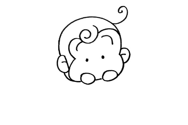 ​​​​​​​可爱的小猴子简笔画步骤教程