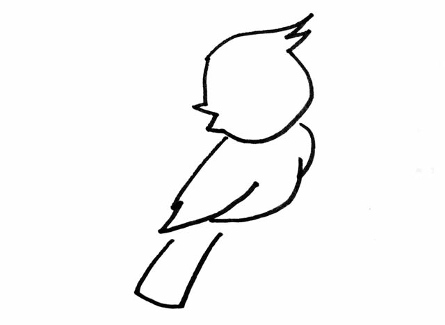 漂亮的小鸟简笔画带涂色