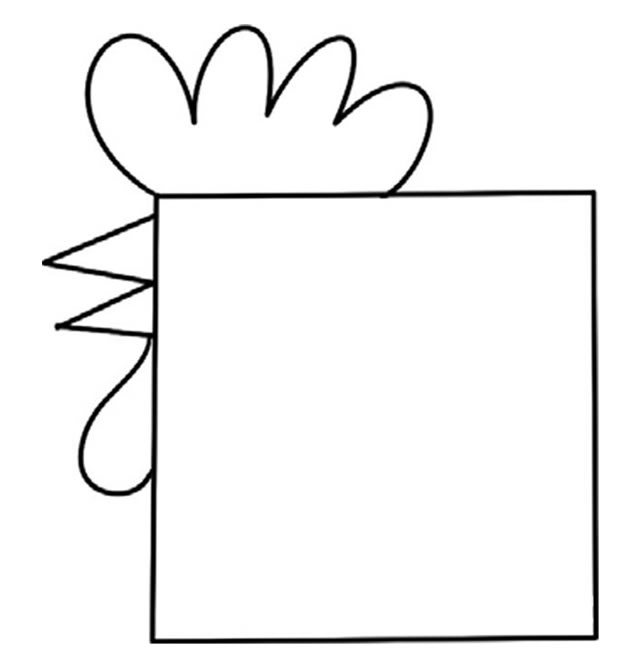 方形的公鸡简笔画教程