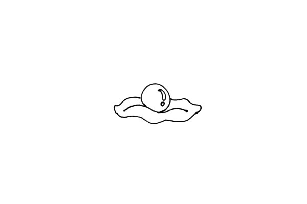 漂亮的珍珠贝壳简笔画步骤