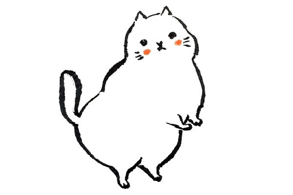 一组简单易学的肥猫简笔画大全