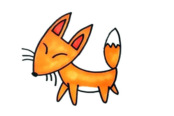 儿童学画狐狸简笔画步骤