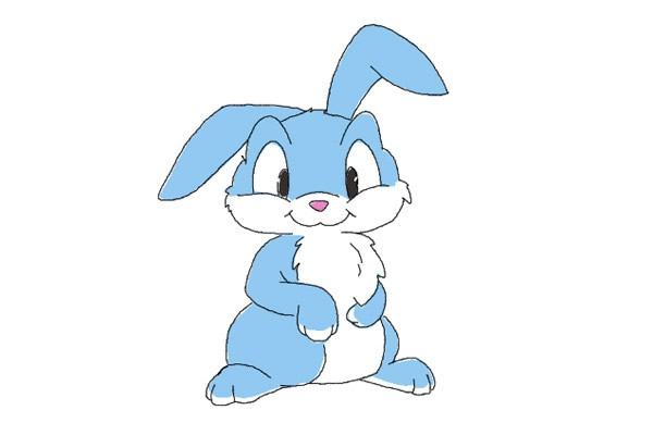 蓝色的小兔子简笔画