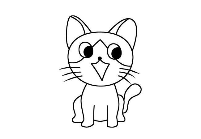 非常好画的小猫咪简笔画