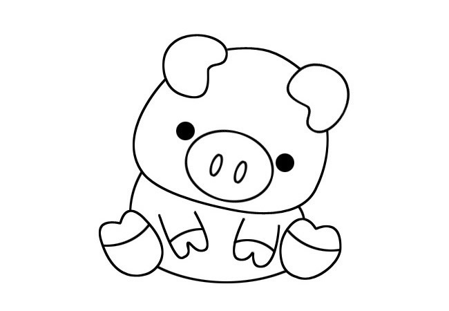分享几张卡通小猪简笔画