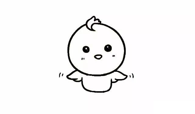 挎着包包的小黄鸭简笔画教程