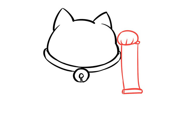 招财猫简笔画步骤教程