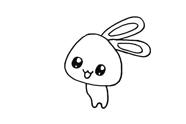喜爱小花的兔子简笔画