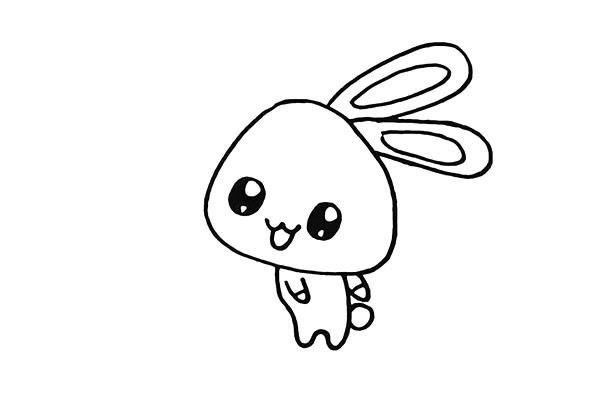 喜爱小花的兔子简笔画
