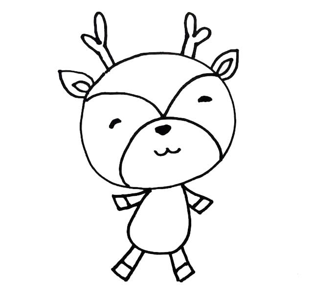 小鹿人卡通简笔画