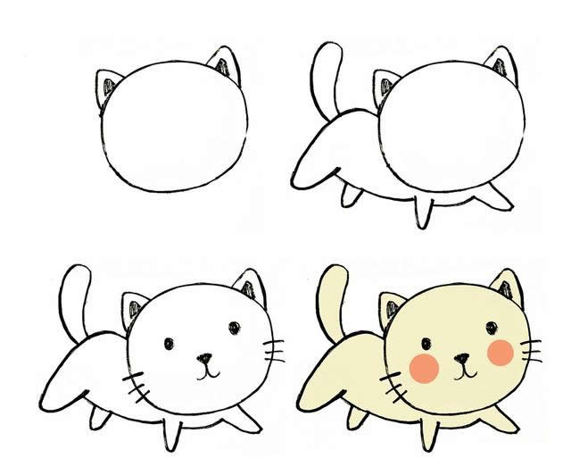 萌萌哒小猫怎么画