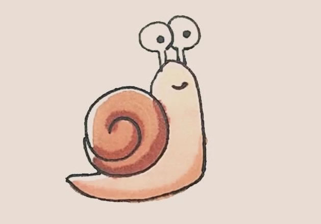 一步步教你画简单的蜗牛