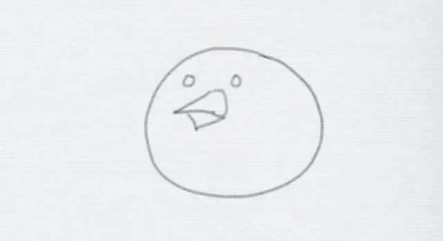 卡通小鸡简笔画步骤教程
