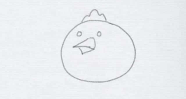 卡通小鸡简笔画步骤教程