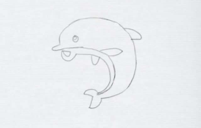 涂色的海豚简笔画步骤