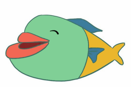 简单的卡通海鱼怎么画