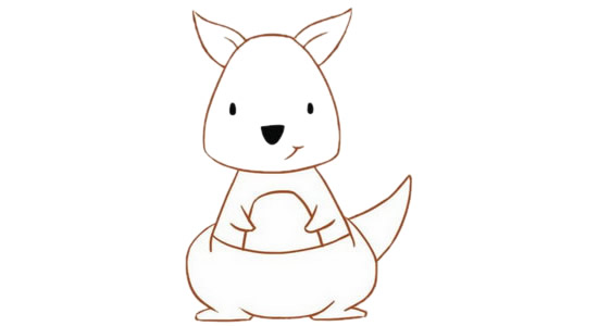 卡通袋鼠简笔画教程【涂色】