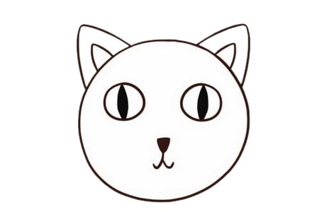涂色的小猫简笔画步骤