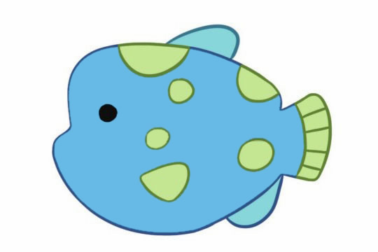 可爱的深海鱼儿童简笔画