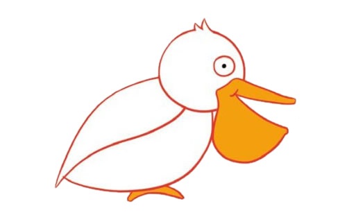 一只小鹈鹕卡通简笔画