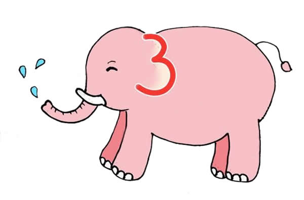 教你怎么用数字3画大象简笔画