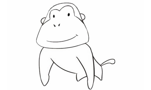 涂色的大猩猩简笔画教程