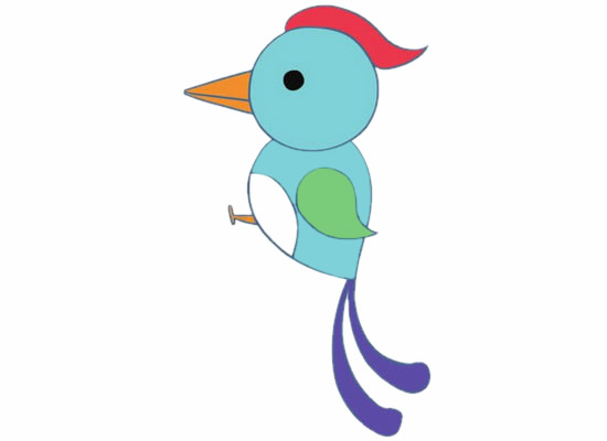 彩色的啄木鸟简笔画教程