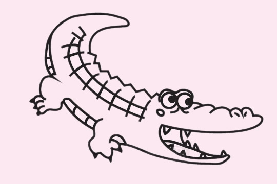 一组关于鳄鱼的简笔画大全