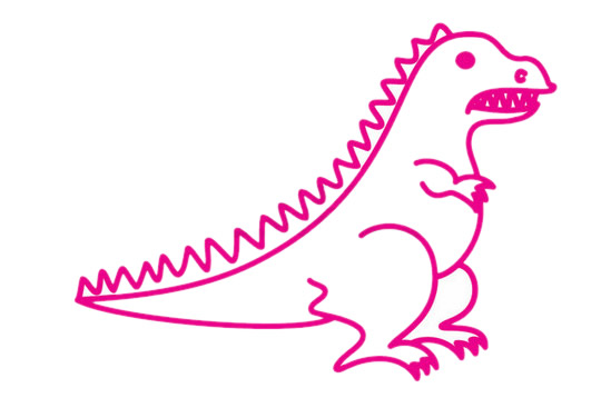 一步步教你画简单的恐龙
