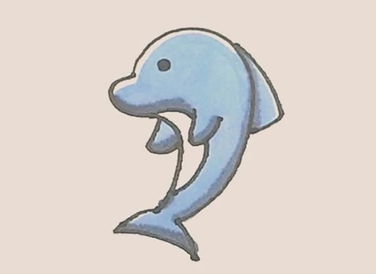 涂色的海豚简笔画教程