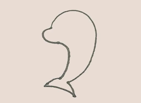 涂色的海豚简笔画教程