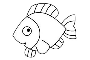 海洋生物热带鱼简笔画
