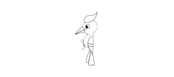 5张卡通啄木鸟简笔画