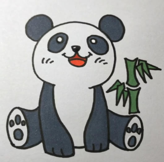 国宝大熊猫简笔画