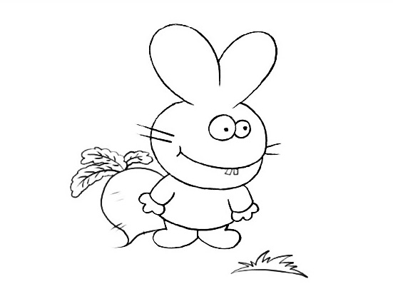 小兔子和胡萝卜简笔画