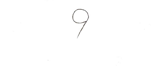 教你用数字9画可爱的鸵鸟