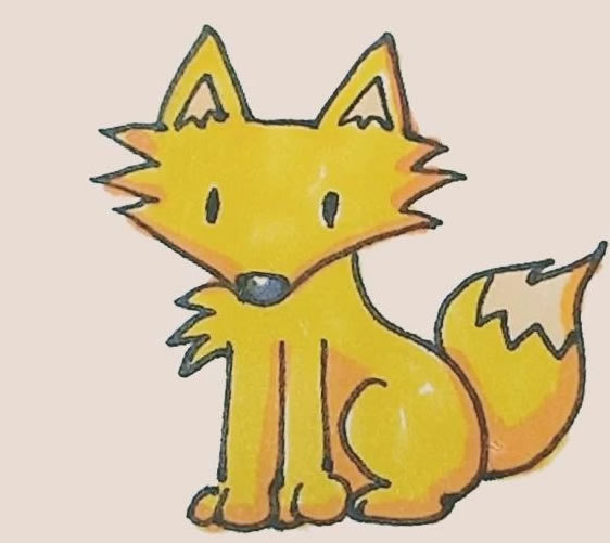 涂色的狐狸简笔画教程