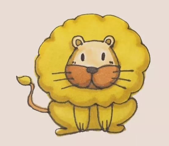 狮子简笔画步骤教程【涂色】