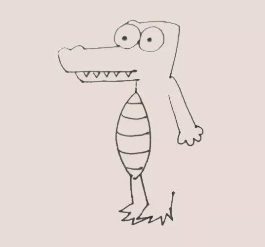 卡通鳄鱼简笔画步骤教程
