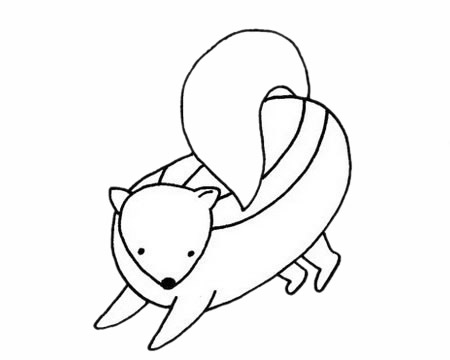 臭鼬儿童简笔画